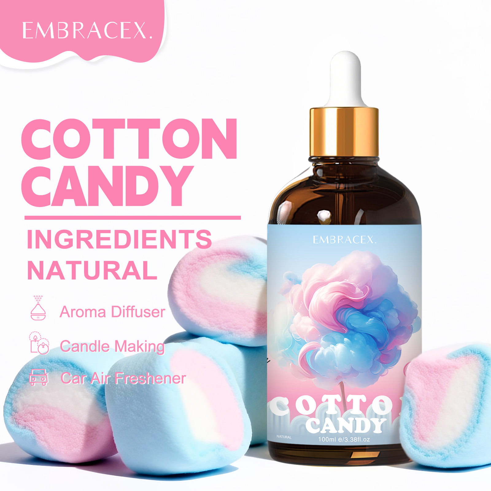Silk Candle - 100ml Cotton Candy Fragrance Oils Diffusers