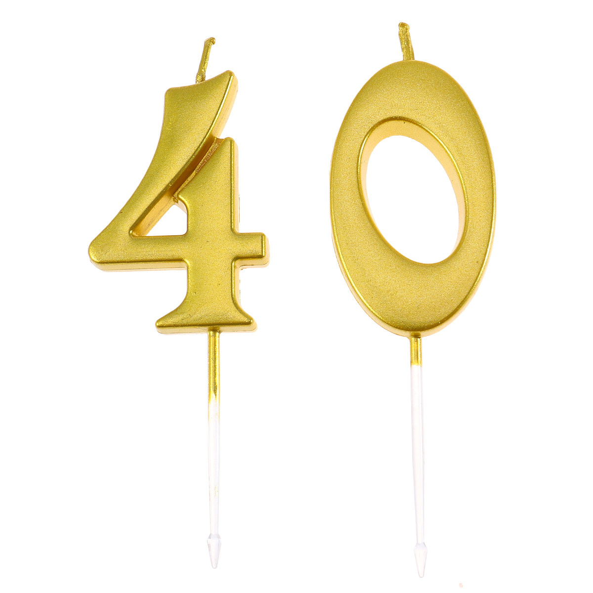 Paraffin Wax - 2Pcs Golden Number 40 Birthday Candles