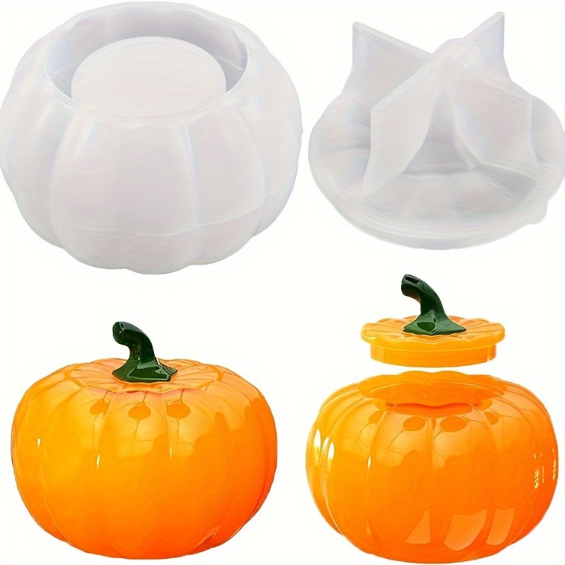Candle Molds - 2pcs Pumpkin Jar Silicone Molds Halloween