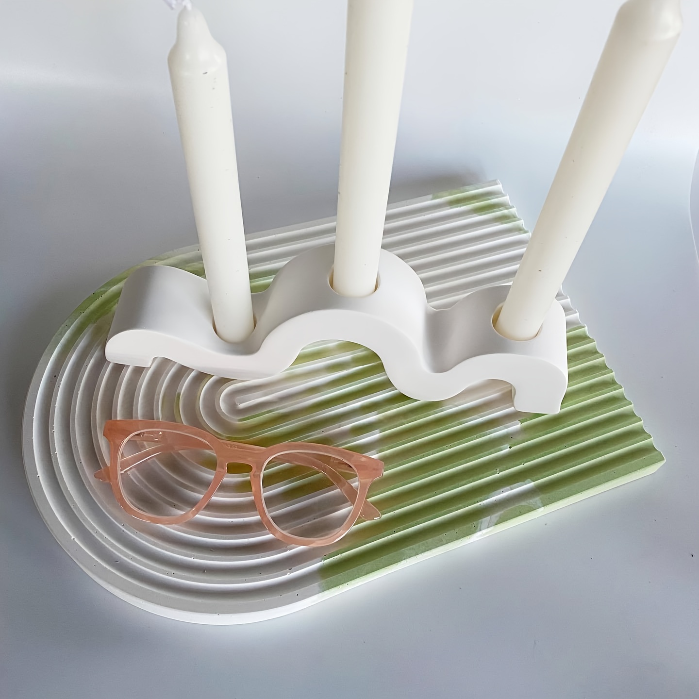 Candle Molds - Curved Candlestick Silicone Mold DIY Nordic
