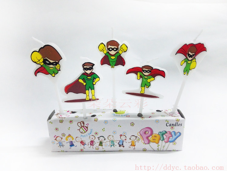 Paraffin Wax - Cartoon Pattern Threaded Candle Birthday Candle