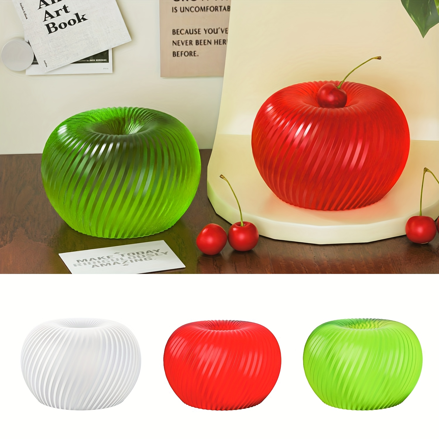 Candle Molds - A trendy red apple silicone mold