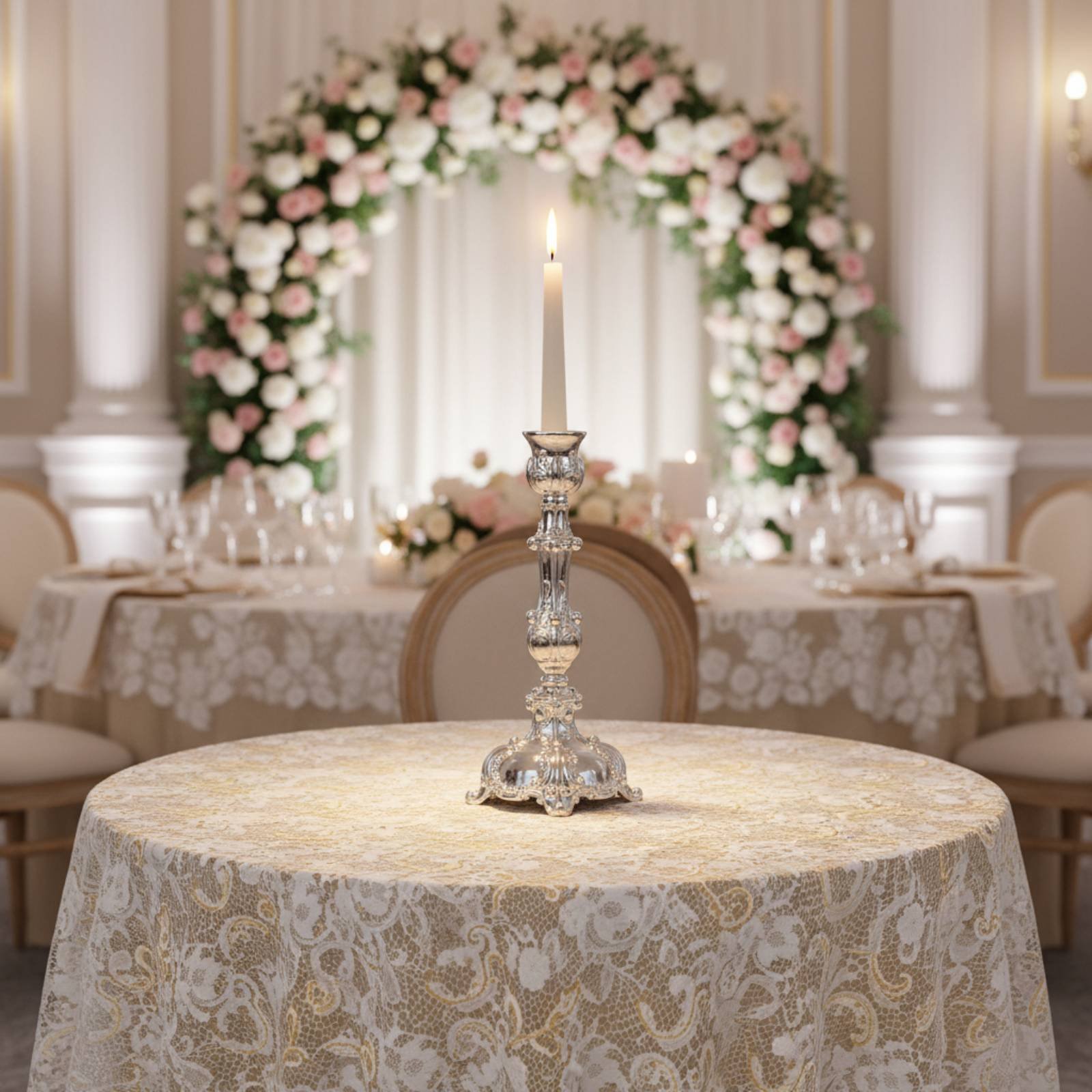 Paraffin Wax - European Design Metal Candlestick Romantic Ambiance