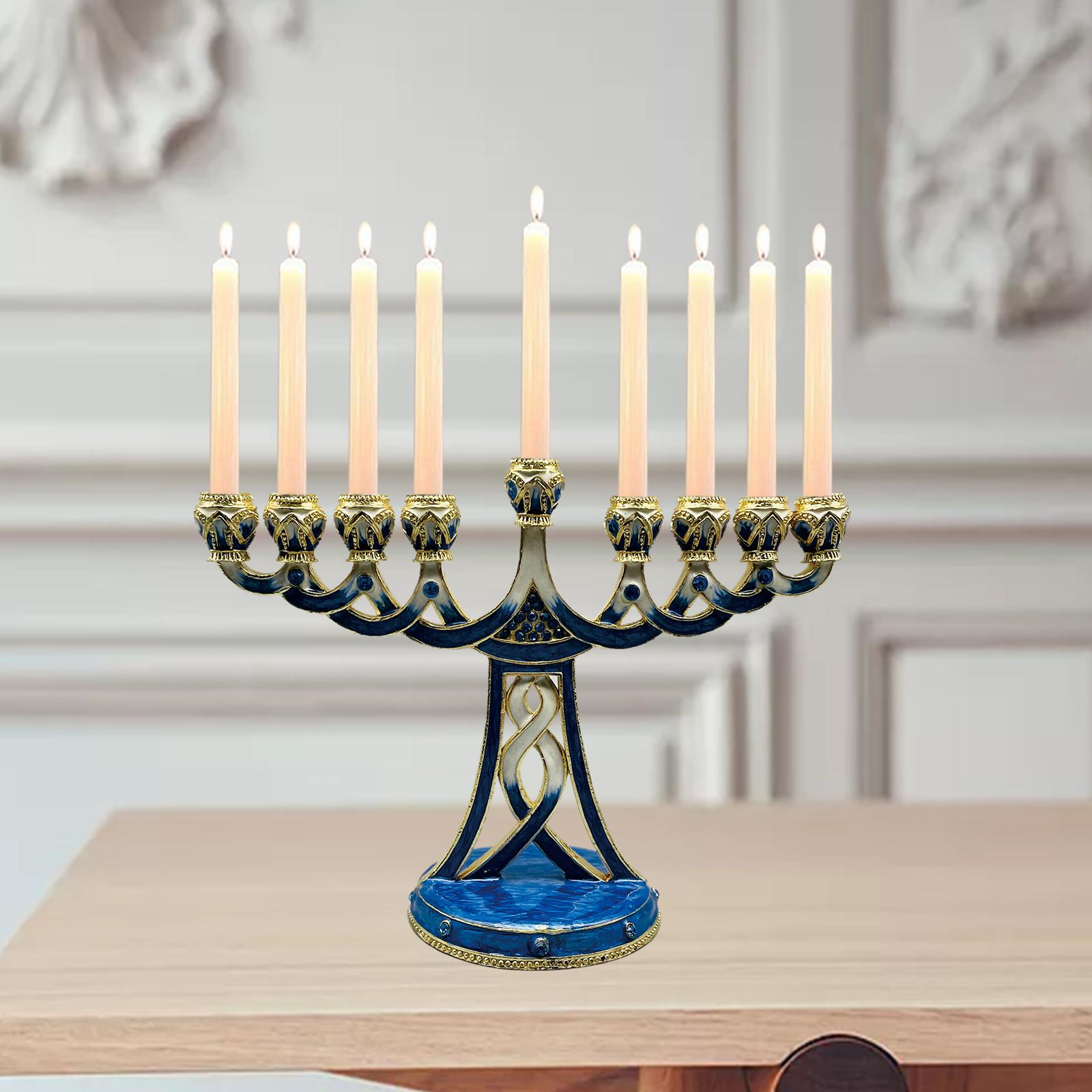 Enameled Menorah Candle Holder - Paraffin Wax 评论和价格