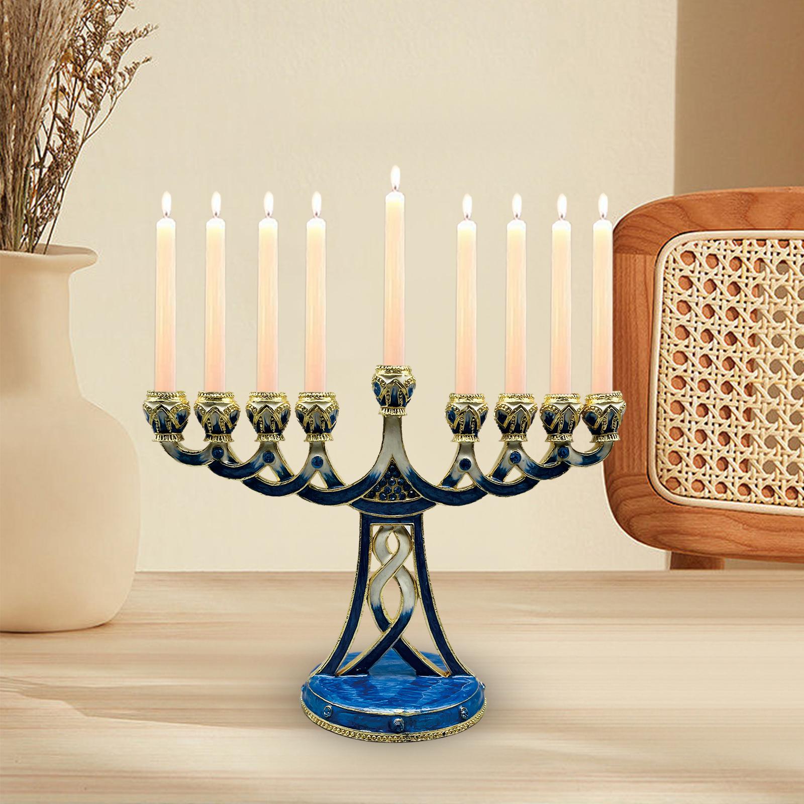 Enameled Menorah Candle Holder - Paraffin Wax 评论和价格