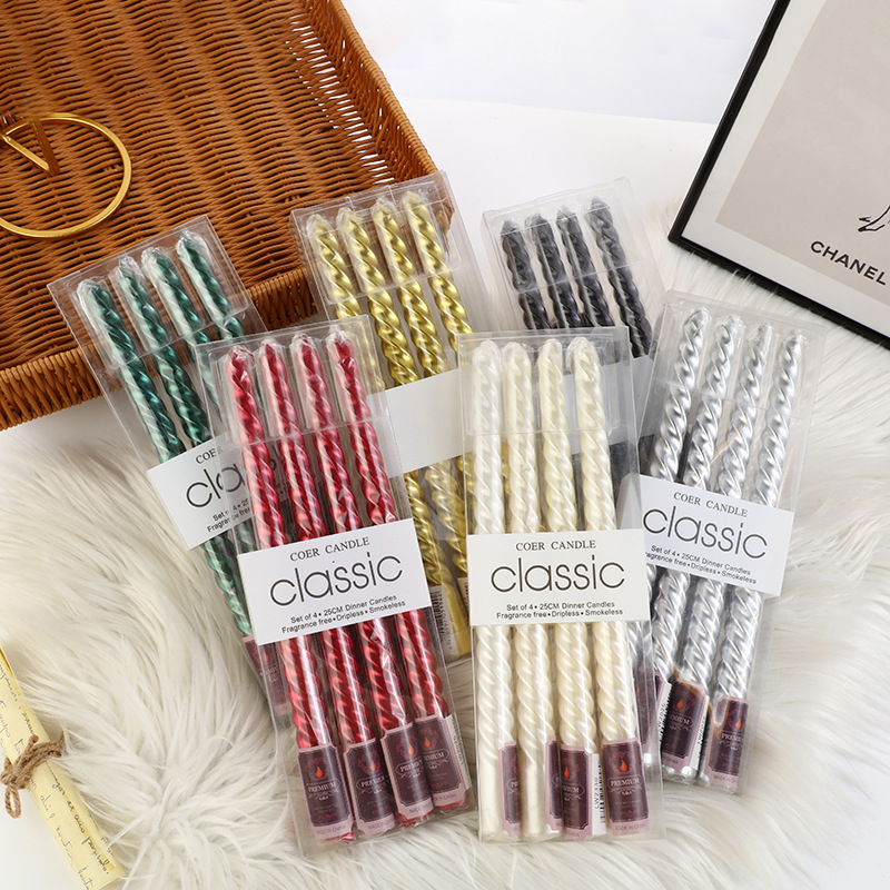 4pcs European-style Long-pole  - Silk Candle 评论和价格