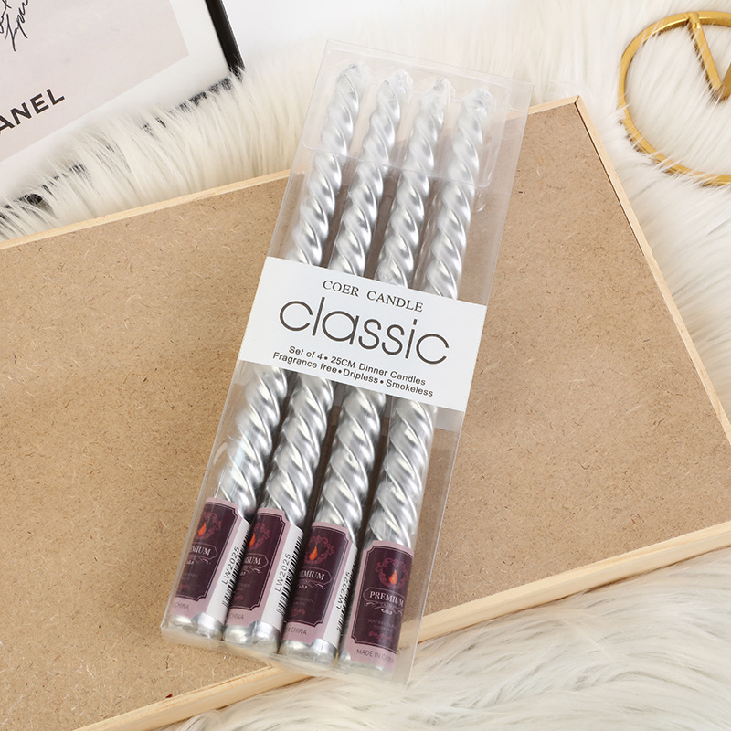 4pcs European-style Long-pole  - Silk Candle 评论和价格