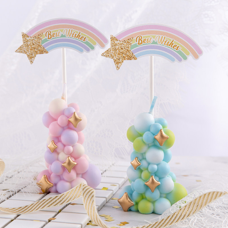 Colorful balloon pillar candle - Paraffin Wax 评论和价格