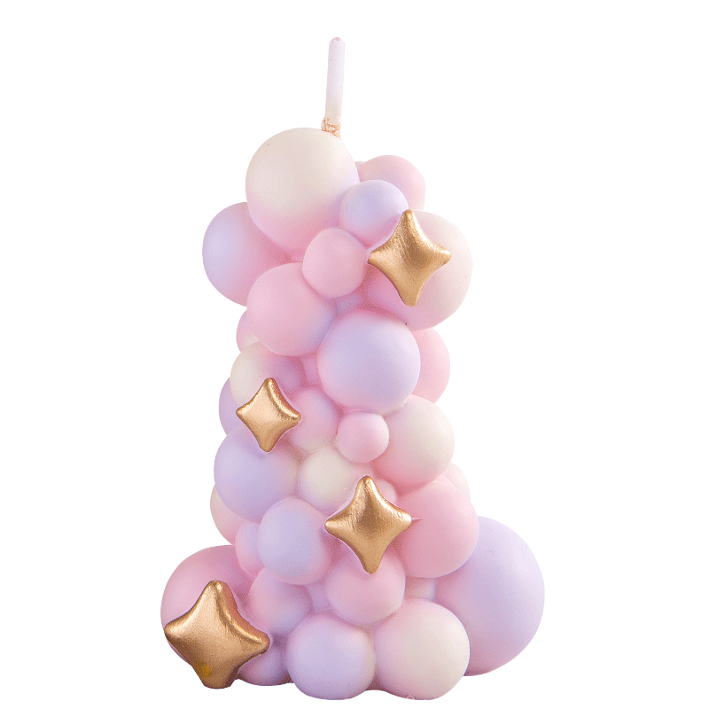 Colorful balloon pillar candle - Paraffin Wax 评论和价格