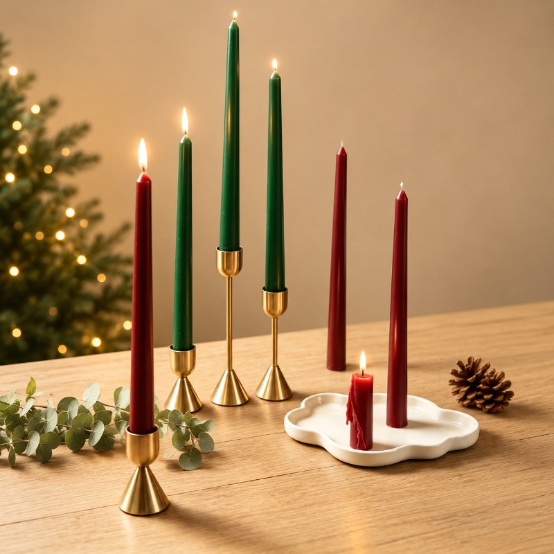 Burgundy Taper Candles, Long S - Soy Wax 评论和价格
