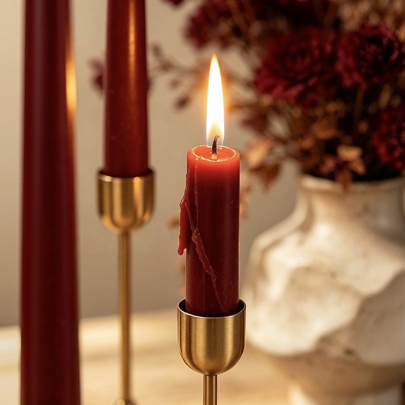 Burgundy Taper Candles, Long S - Soy Wax 评论和价格