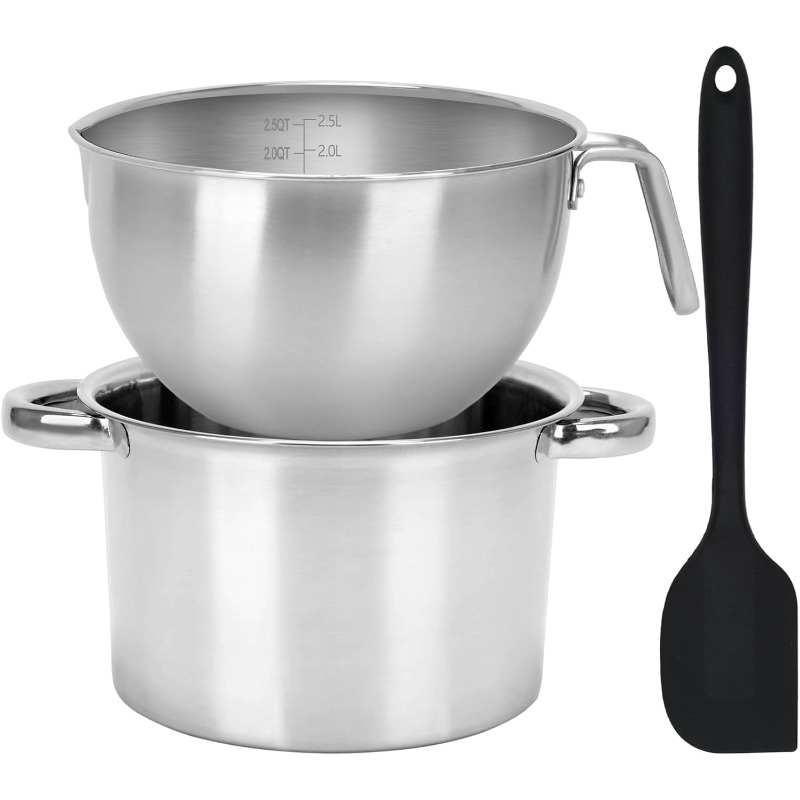 3Pcs Double Boiler Pot Set Sta - Candle Wax Scale 评论和价格