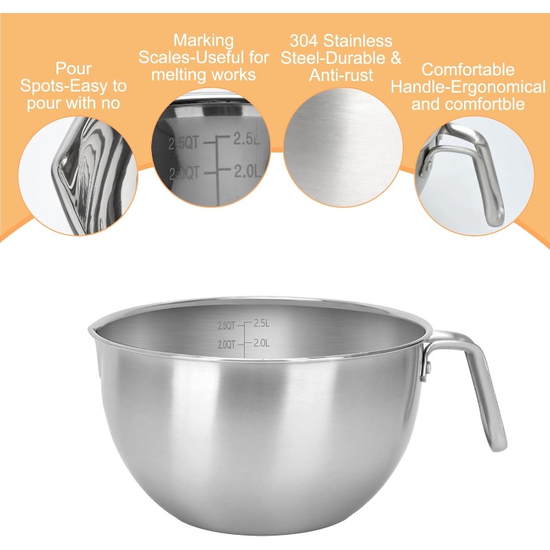 3Pcs Double Boiler Pot Set Sta - Candle Wax Scale 评论和价格