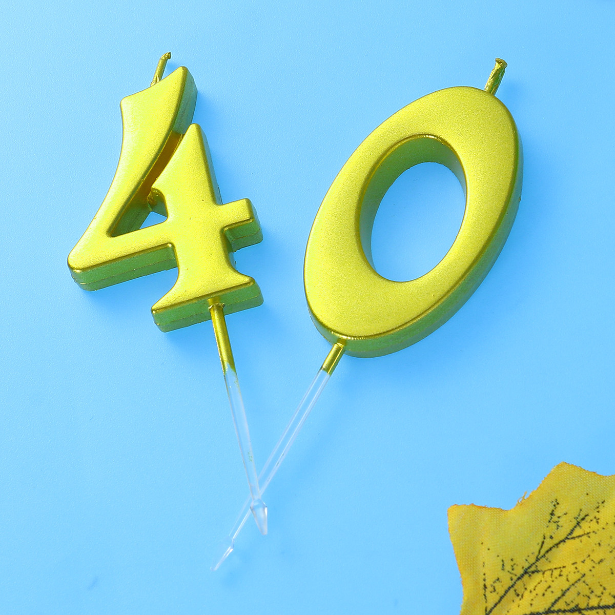 2Pcs Golden Number 40 Birthday - Paraffin Wax 评论和价格