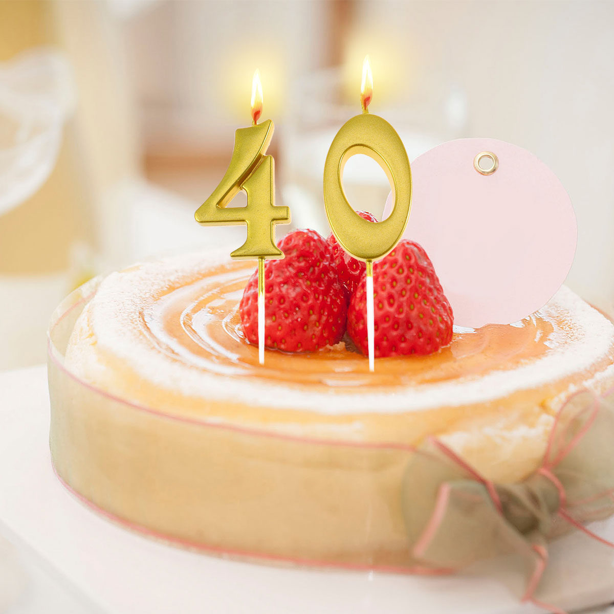 2Pcs Golden Number 40 Birthday - Paraffin Wax 评论和价格