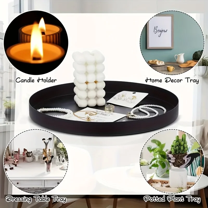 1Pc Modern black circular ABS  - Silk Candle 评论和价格