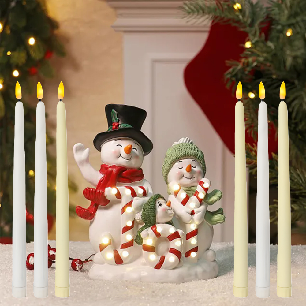 6pcs LED Flameless Taper Candl - Silk Candle 评论和价格