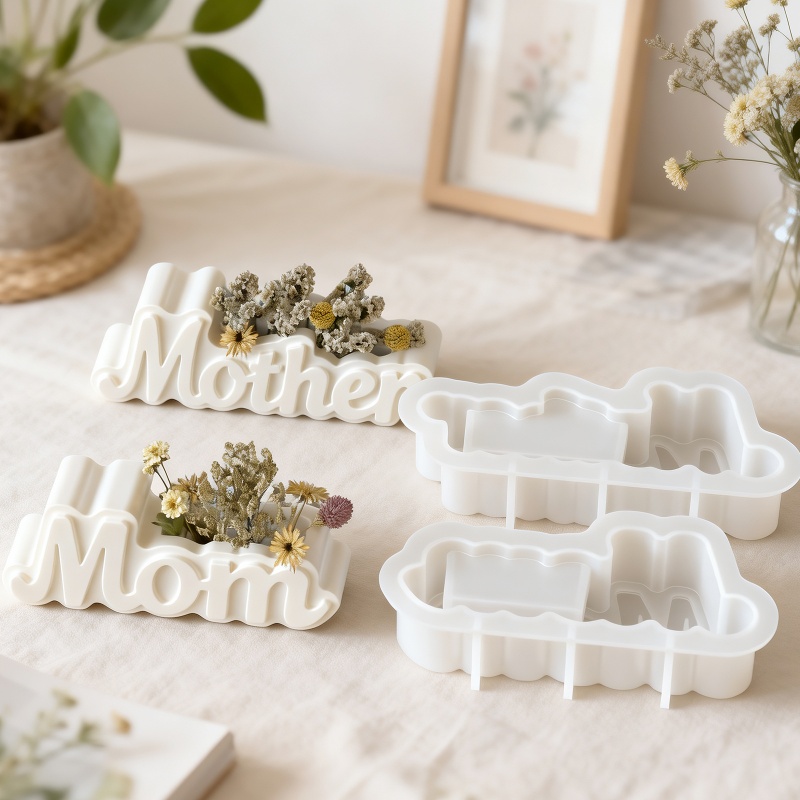 Letter Shape Vase Plaster Sili - Candle Containers 评论和价格