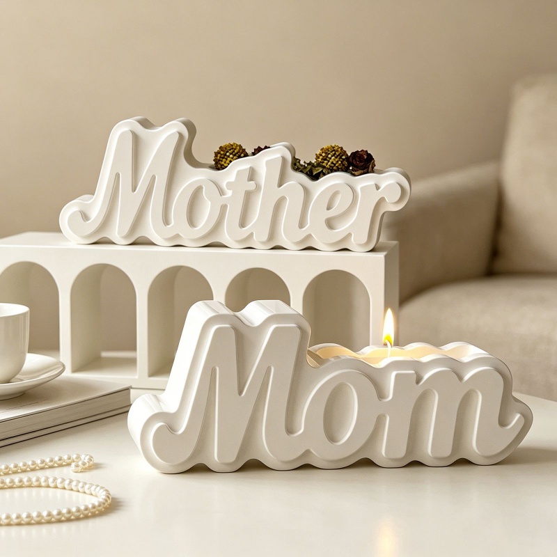 Letter Shape Vase Plaster Sili - Candle Containers 评论和价格