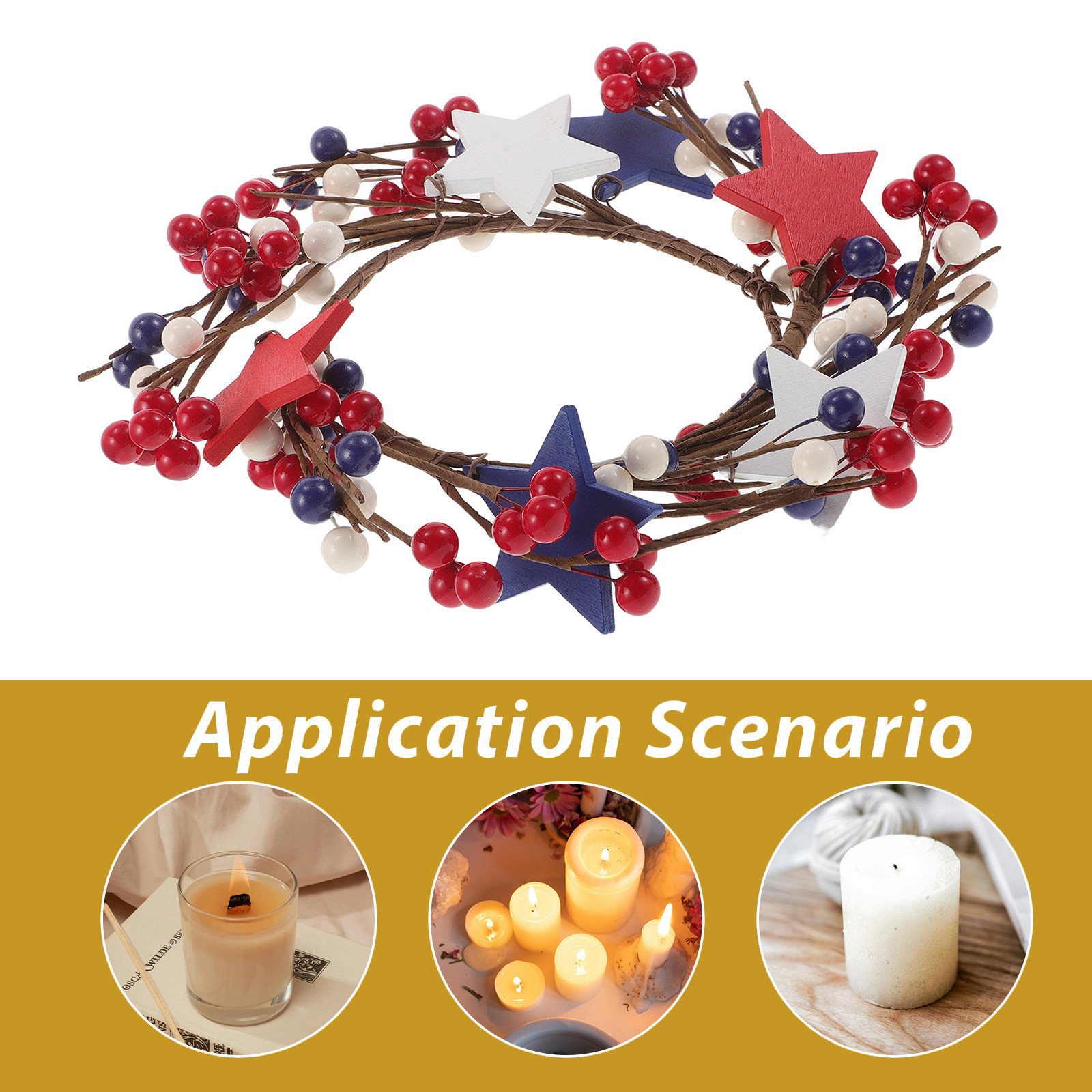 Table Centerpiece Wreath 4TH P - Paraffin Wax 评论和价格