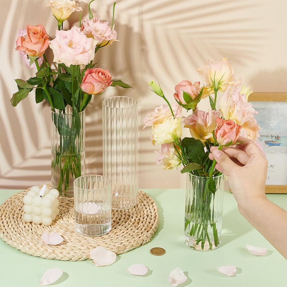 4 Size Glass Cylinder Vases 3. - Candle Containers 评论和价格