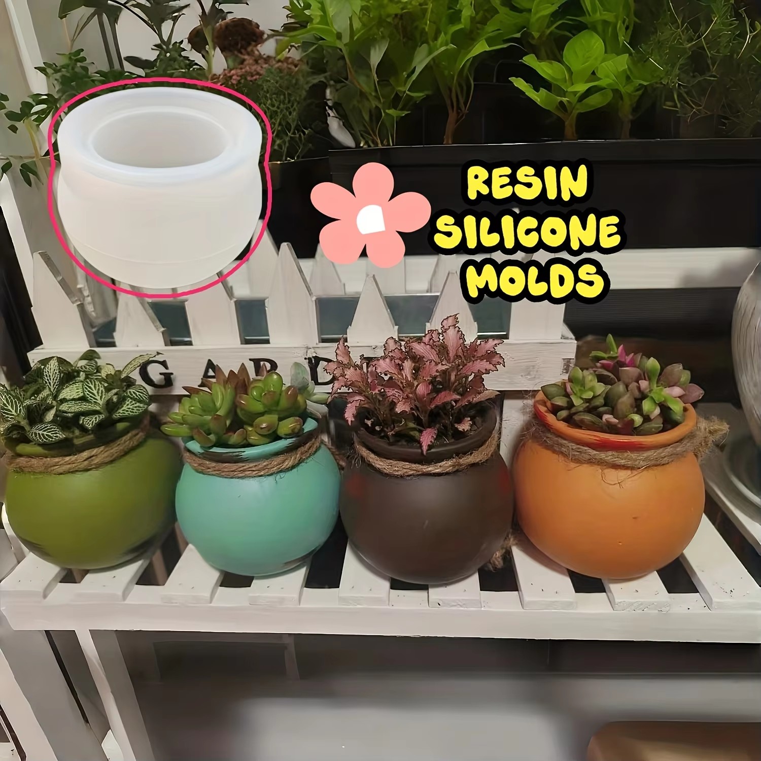Silicone Flower Pot Molds, Res - Candle Containers 评论和价格