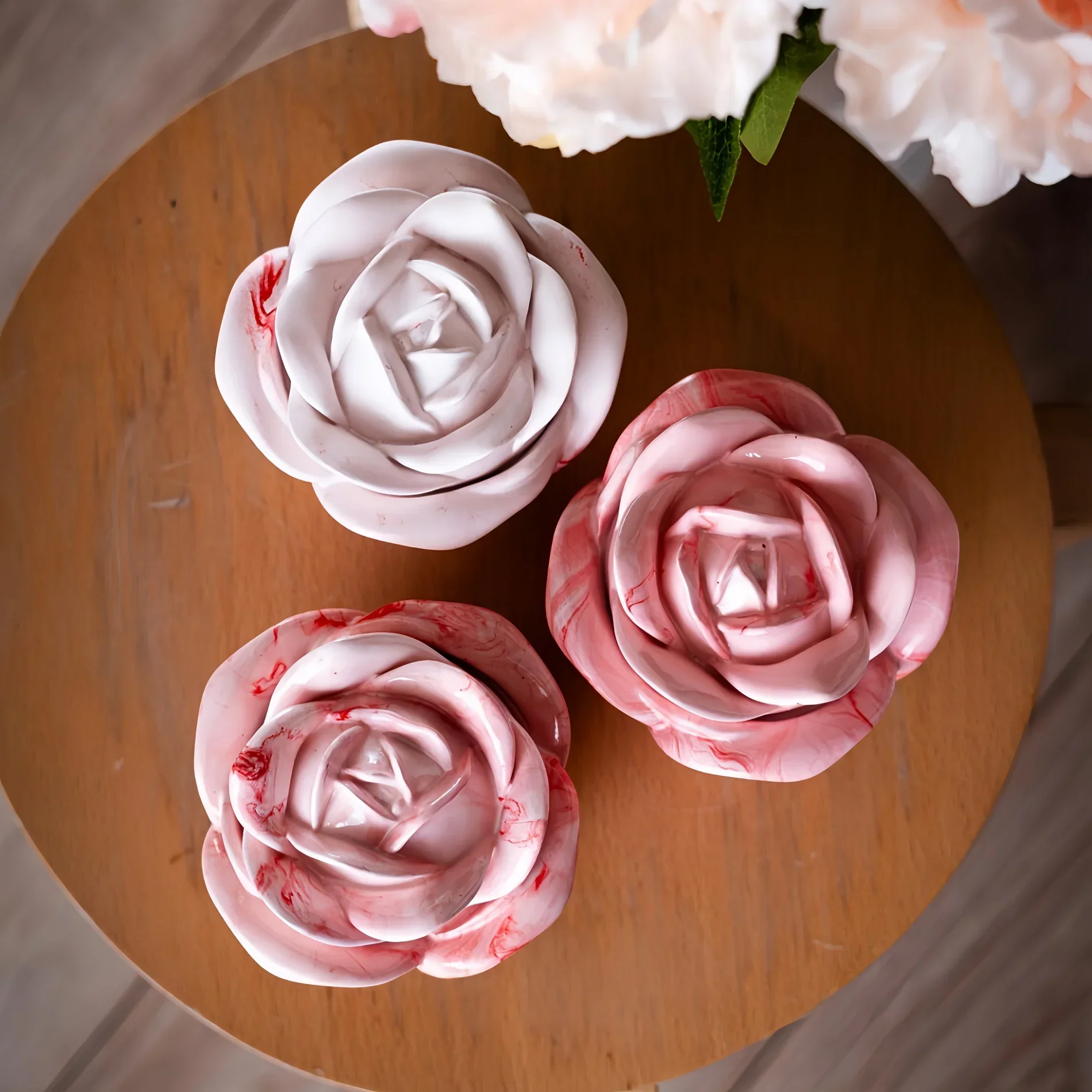 2-Piece Set Rose Shaped Silico - Candle Molds 评论和价格