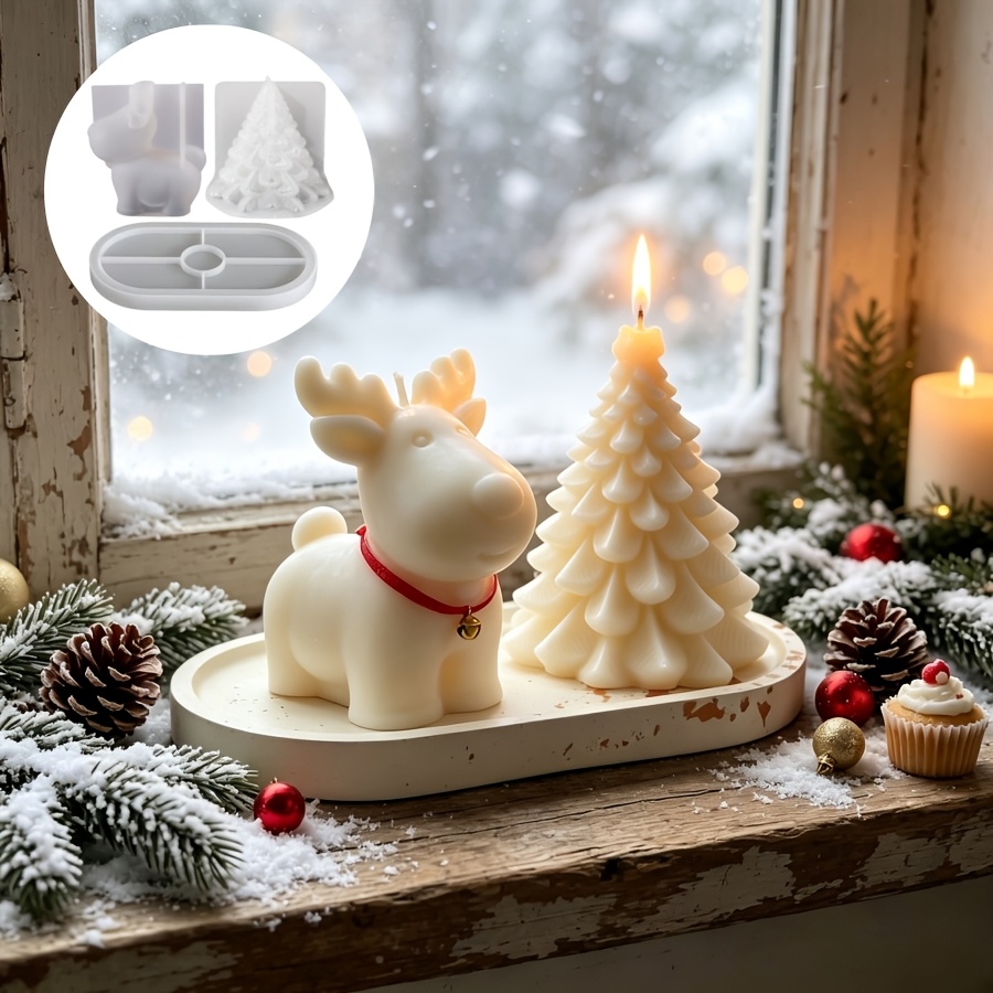 Clay Silicone Mold 3pcs Set: C - Candle Making Kit 评论和价格