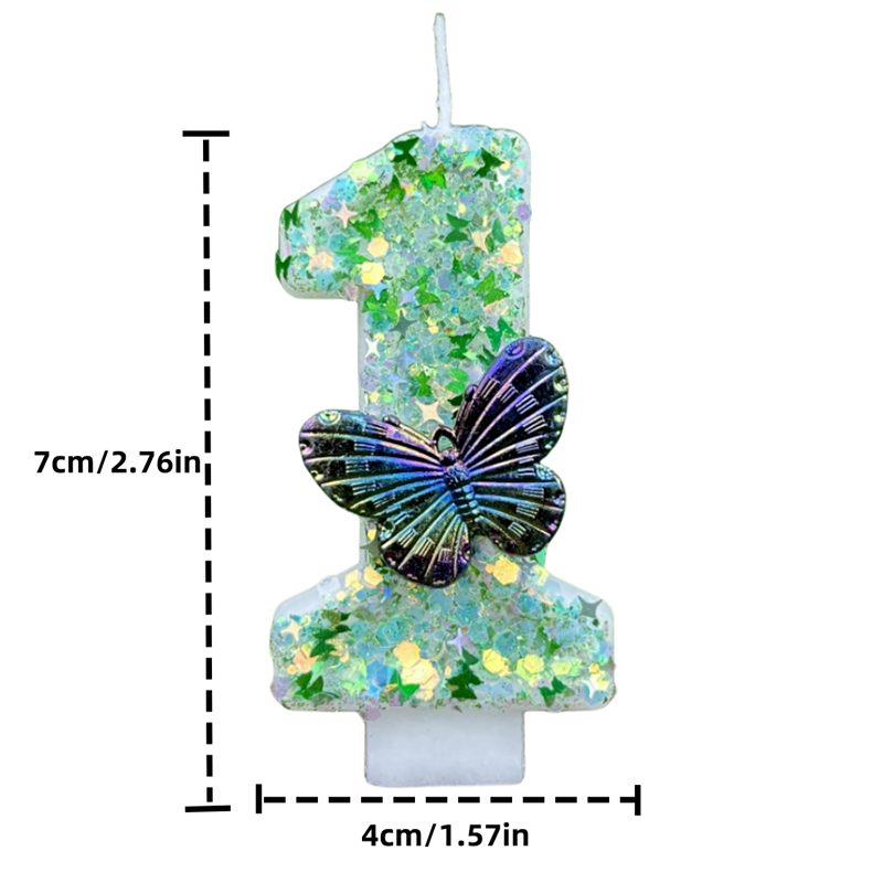1Pc Green Sequins Number 0-9 B - Paraffin Wax 评论和价格