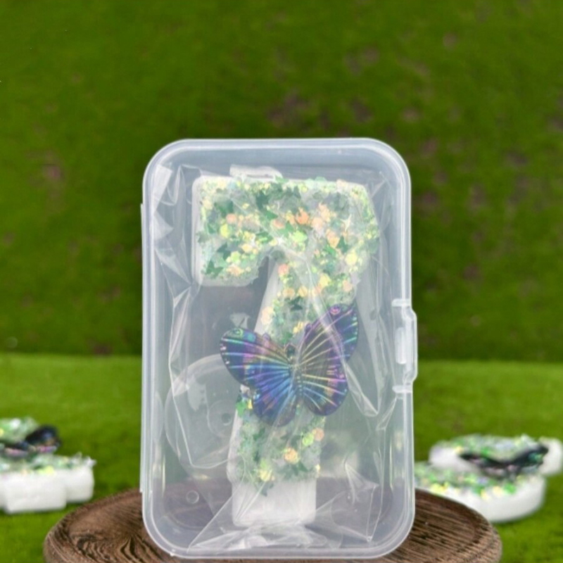 1Pc Green Sequins Number 0-9 B - Paraffin Wax 评论和价格