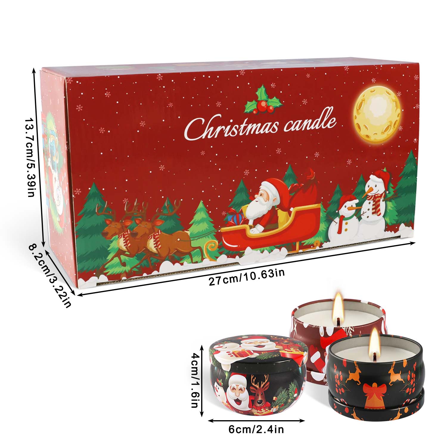 2.3 inch, 16-Piece Christmas S - Soy Wax 评论和价格