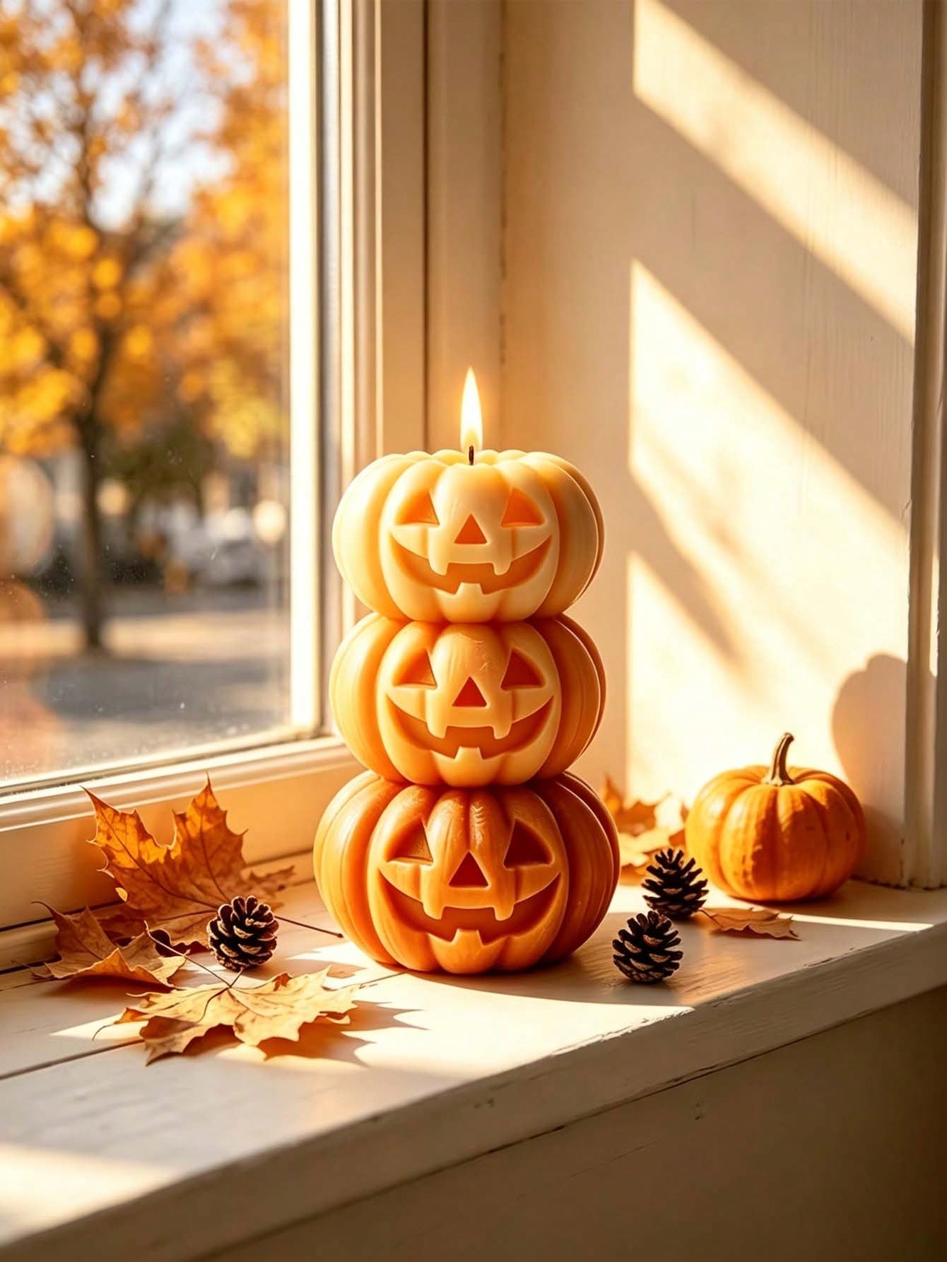 1pc Halloween 3-Layer Pumpkin  - Candle Fragrance 评论和价格
