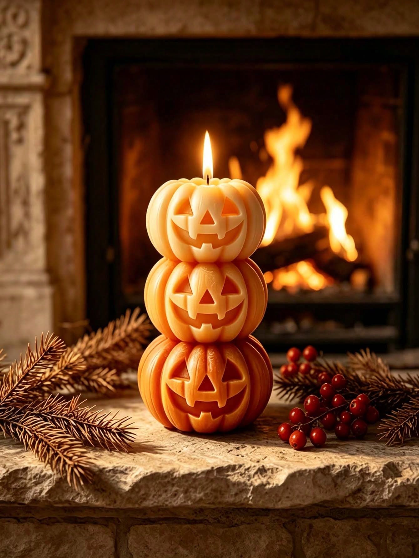1pc Halloween 3-Layer Pumpkin  - Candle Fragrance 评论和价格