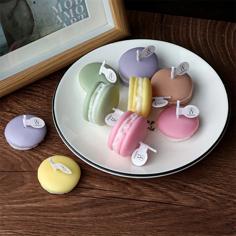 1/5pcs Realistic Macaron-shape - Soy Wax 评论和价格
