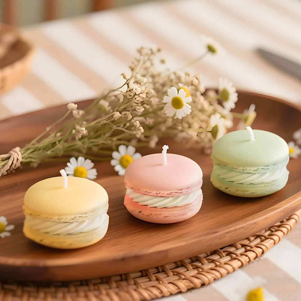 1/5pcs Realistic Macaron-shape - Soy Wax 评论和价格