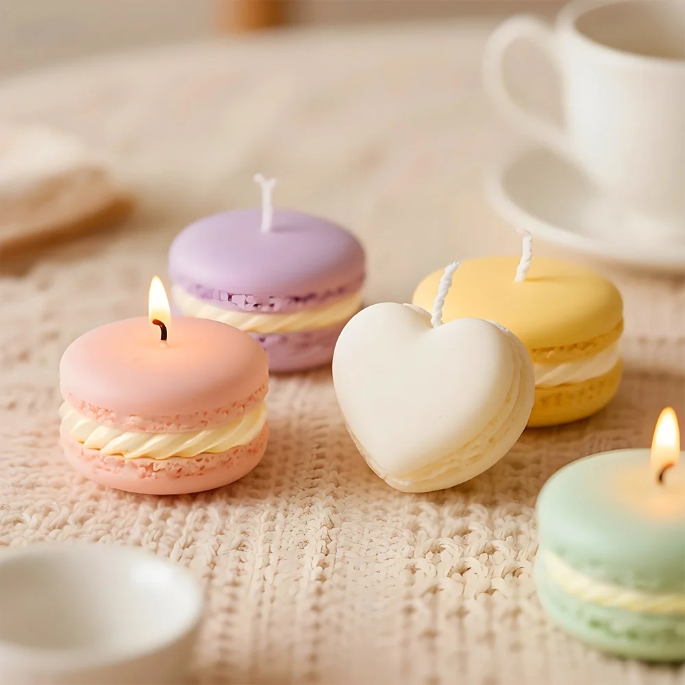 1/5pcs Realistic Macaron-shape - Soy Wax 评论和价格